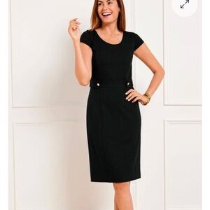 Talbots NWT Luxe Ponte Sheath Dress, size 16 Petite, color Black